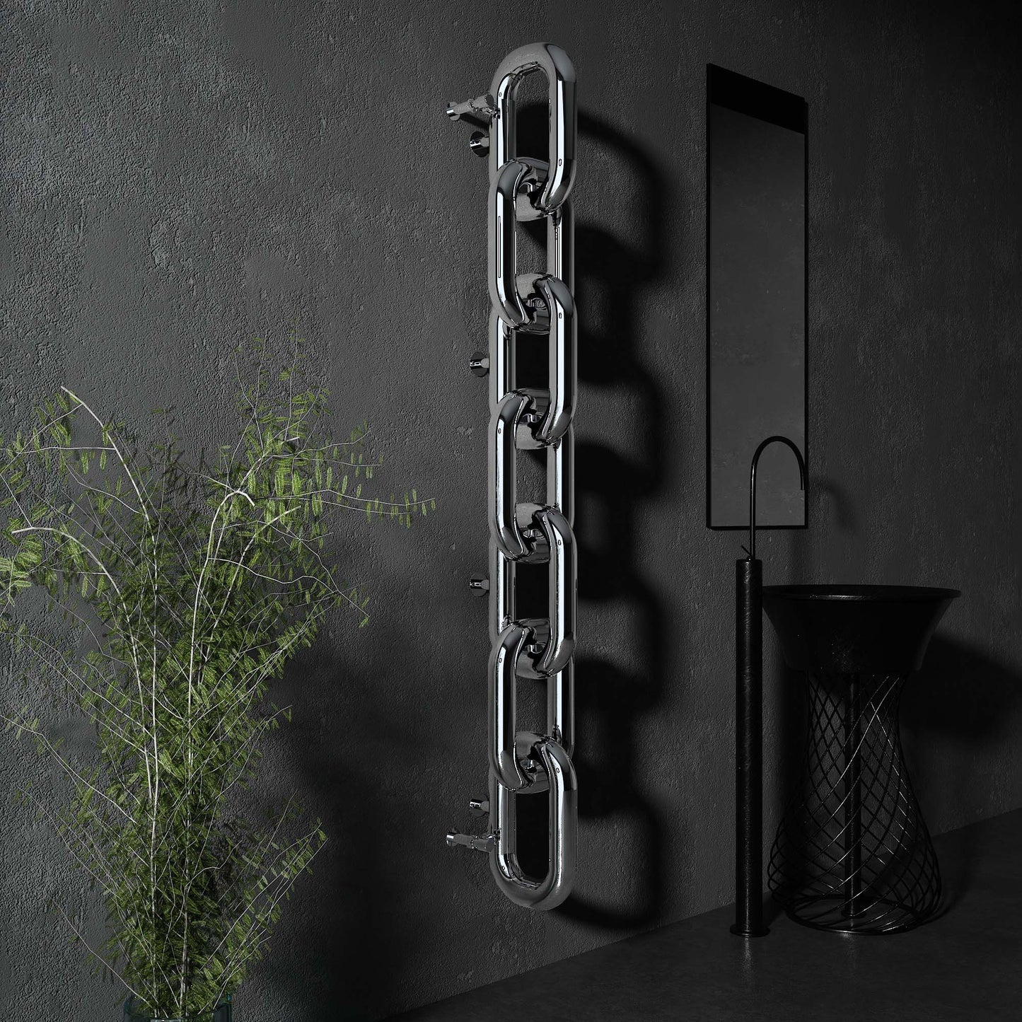 Carisa Link Radiateur en Acier Inoxydable Vertical Design Moderne Miroir Poli