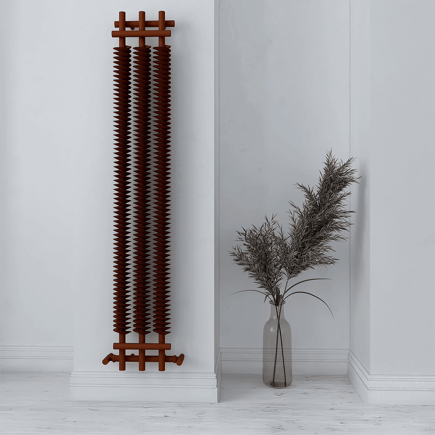 Carisa Dora Radiateur en Acier Vertical Design Moderne Cuivre Mat Métallisé