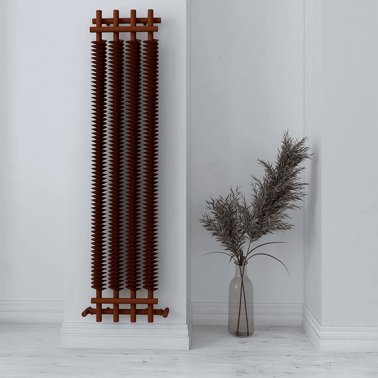 Carisa Dora Radiateur en Acier Vertical Design Moderne Cuivre Mat Métallisé