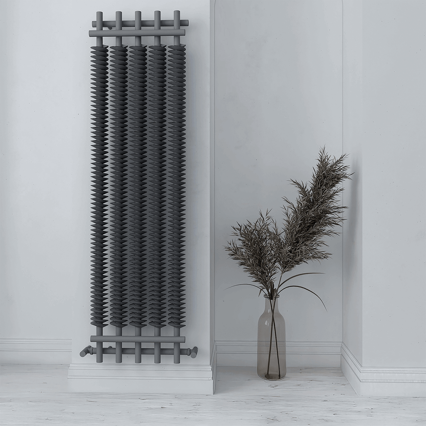 Carisa Dora Radiateur en Acier Vertical Design Moderne Gris Clair