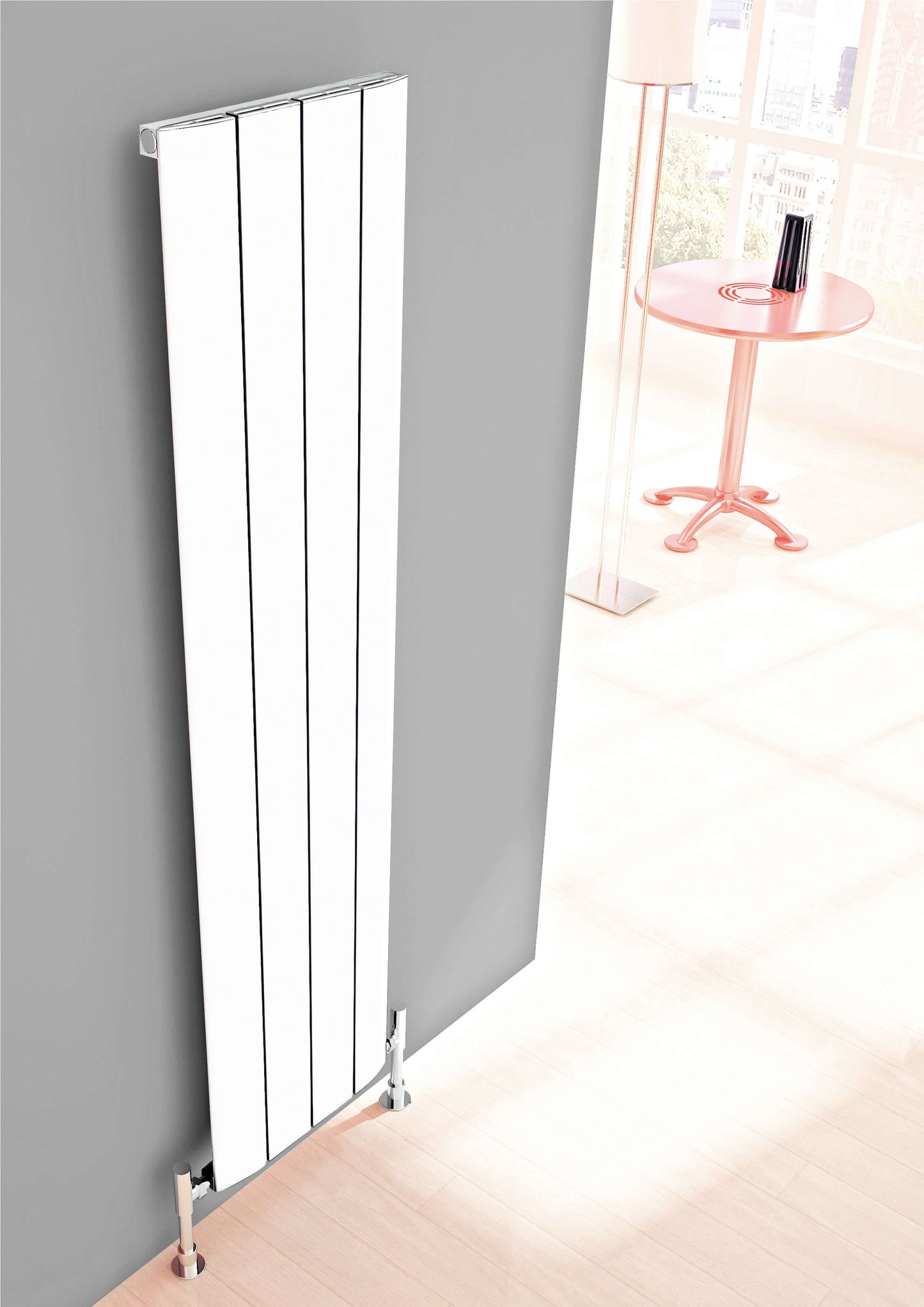 Carisa Slim Radiateur en Aluminium Vertical Design Moderne Blanc