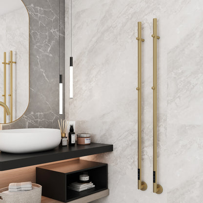 Carisa Dante sèche-serviette électrique en acier inox– finition satinée polie Gold BRS