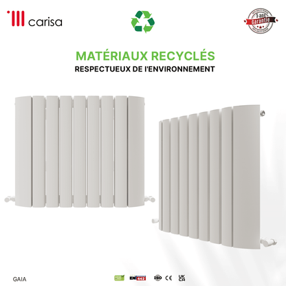 Carisa Gaia Radiateur en Aluminium Horizontal Design Moderne Blanc