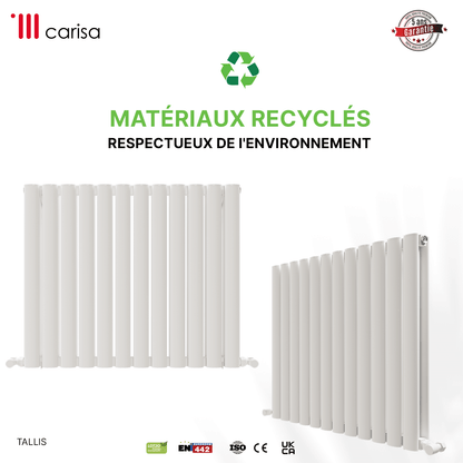Carisa Tallis Radiateur en Aluminium Horizontal Design Moderne Blanc