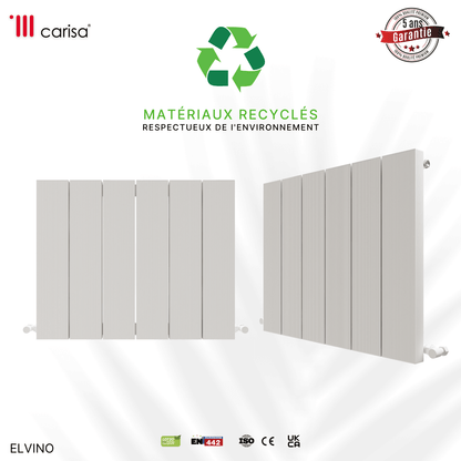 Carisa Elvino Radiateur en Aluminium Horizontal Design Moderne Blanc