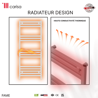 Carisa Fame Sèche-Serviettes en Aluminium Design Moderne Blanc