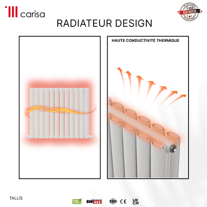 Carisa Tallis Radiateur en Aluminium Horizontal Design Moderne Blanc