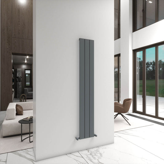 Carisa Angers Radiateur en Aluminium Vertical Design Moderne Gris Clair