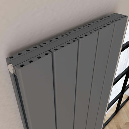 Carisa Angers Radiateur en Aluminium Vertical Design Moderne Gris Clair