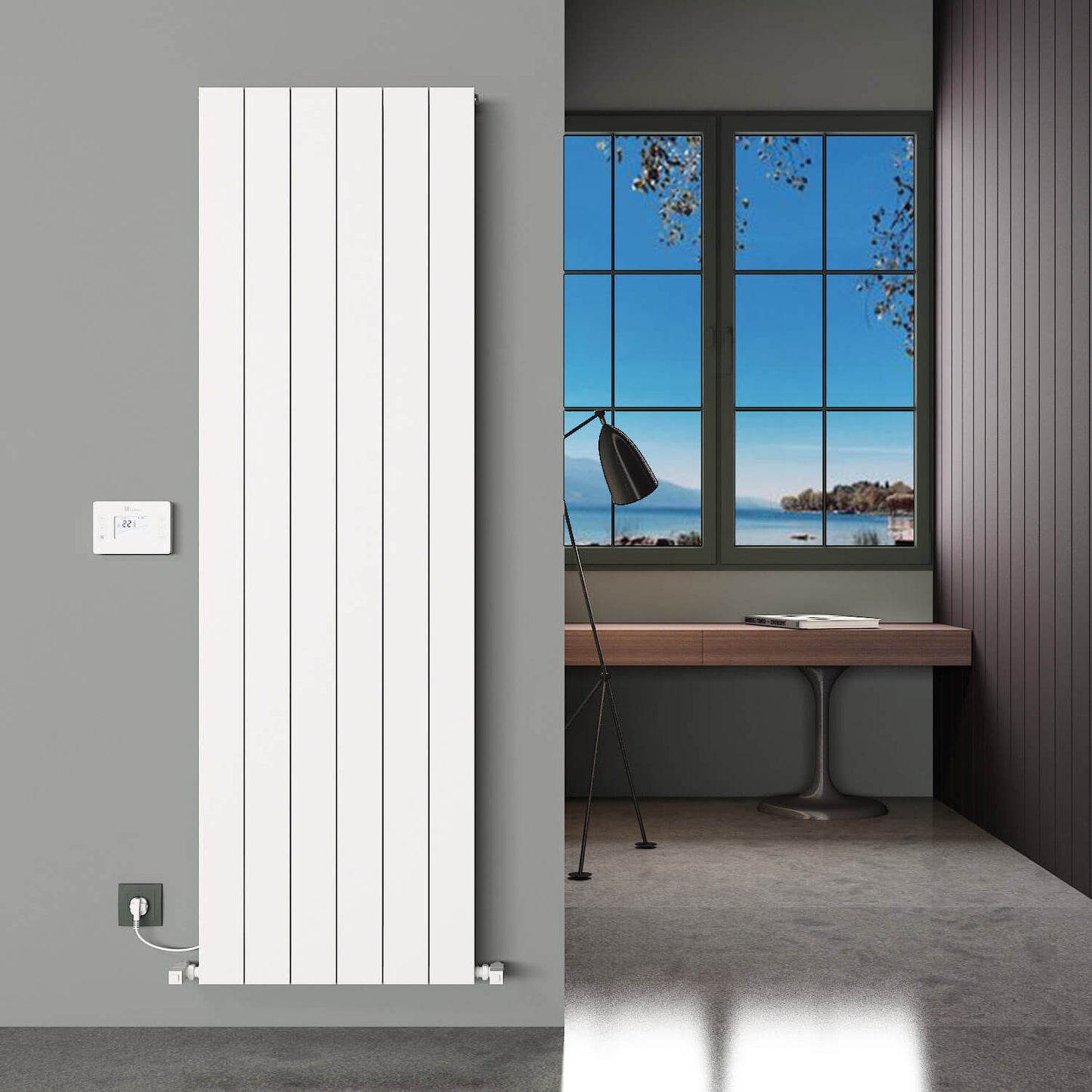 Carisa Boreas Hybrid N Radiateur Électrique Vertical Design Moderne Blanc