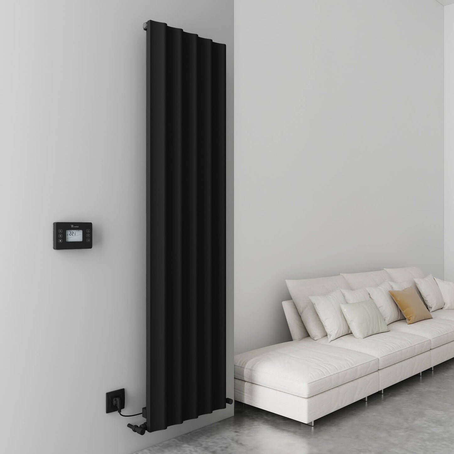 Carisa Boreas Hybrid S Radiateur Électrique Vertical Design Moderne Noir