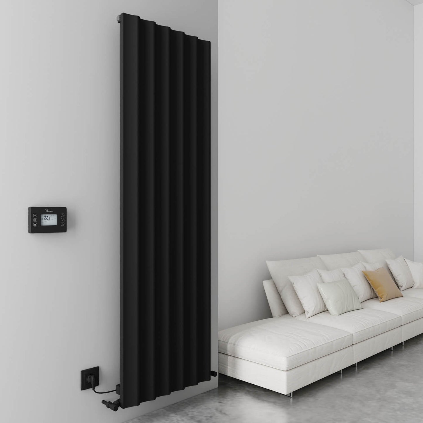 Carisa Boreas Hybrid S Radiateur Électrique Vertical Design Moderne Noir