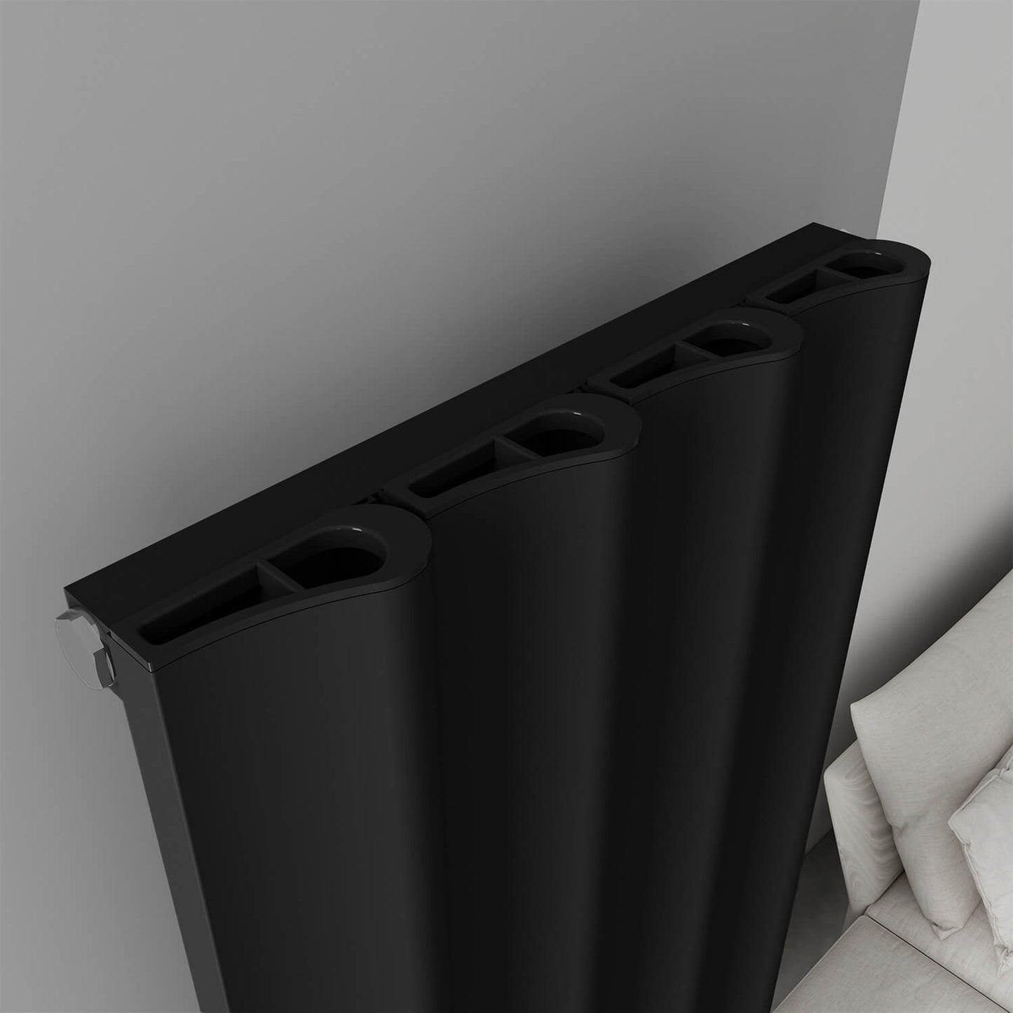 Carisa Boreas Hybrid S Radiateur Électrique Vertical Design Moderne Noir