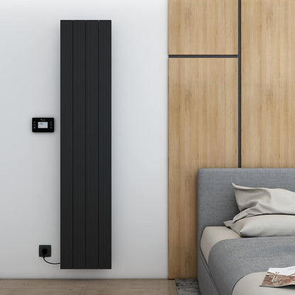 Carisa Boreas M Radiateur Électrique Vertical Design Moderne Noir