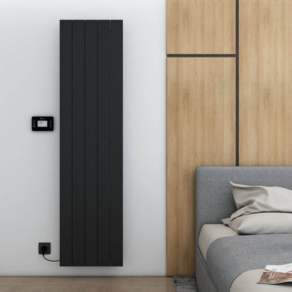 Carisa Boreas M Radiateur Électrique Vertical Design Moderne Noir