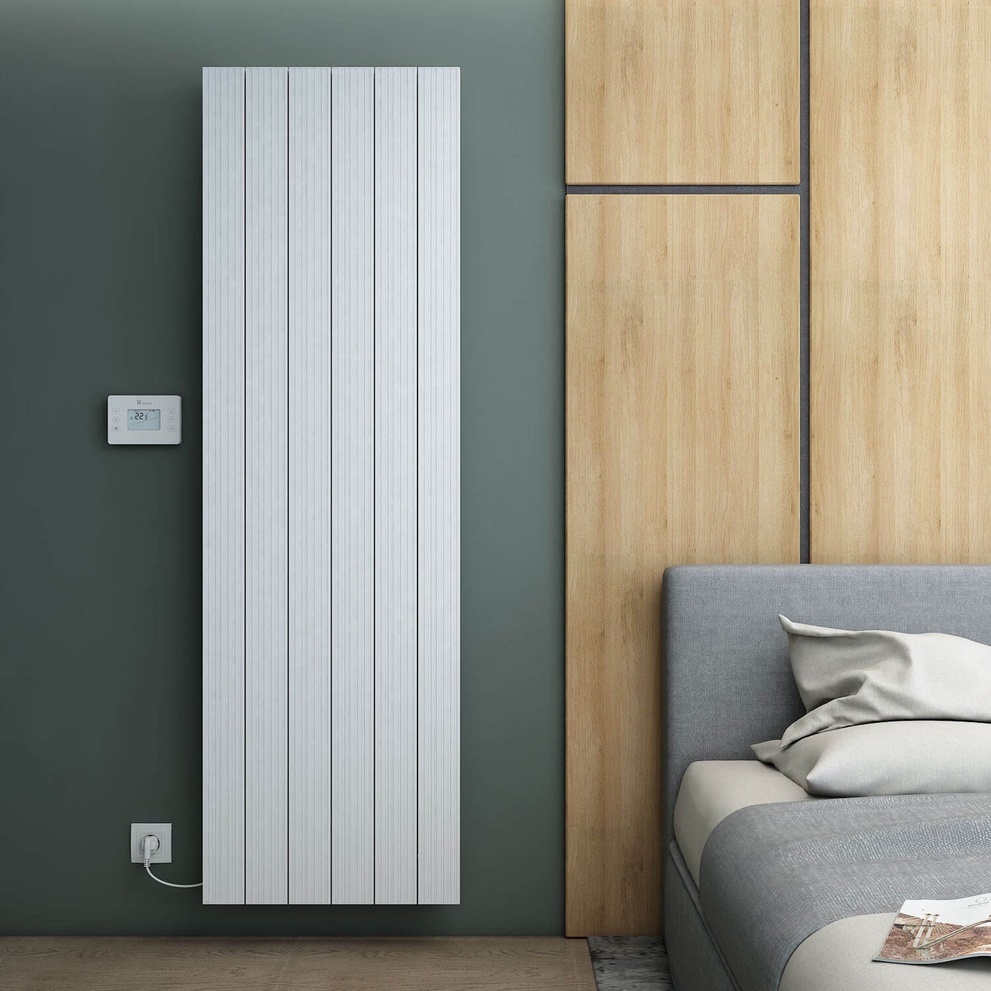 Carisa Boreas M Radiateur Électrique Vertical Design Moderne Noir