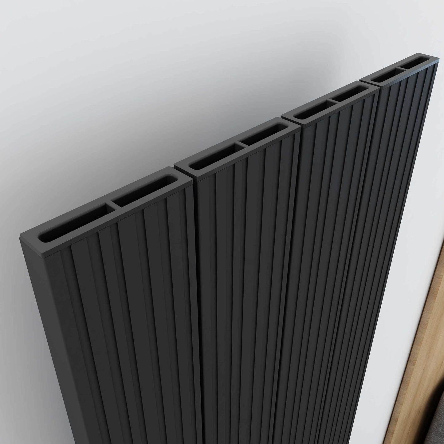 Carisa Boreas M Radiateur Électrique Vertical Design Moderne Noir