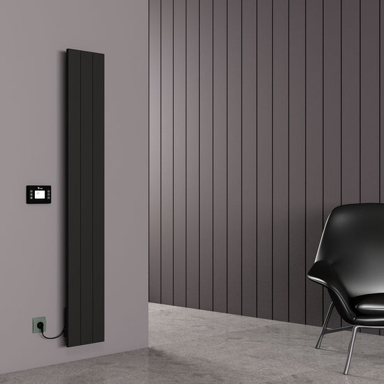 Carisa Boreas N Radiateur Électrique Vertical Design Moderne Noir