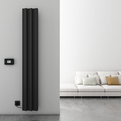 Carisa Boreas S Radiateur Électrique Vertical Design Moderne Noir