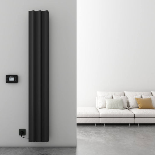 Carisa Boreas S Radiateur Électrique Vertical Design Moderne Noir