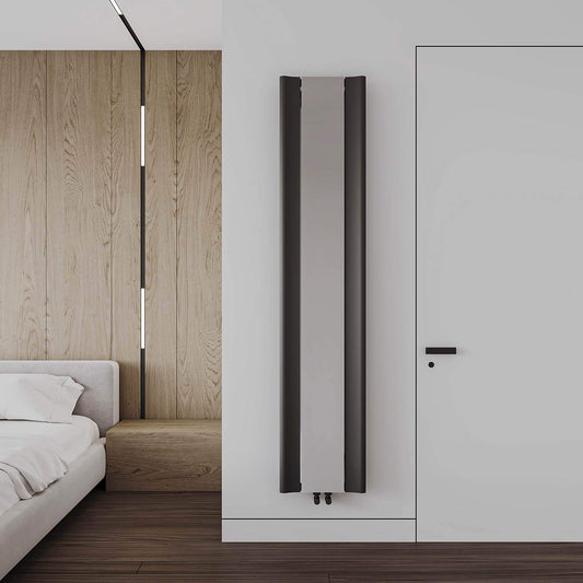 Carisa Burano Mirror Radiateur en Aluminium Vertical Design Moderne Anthracite