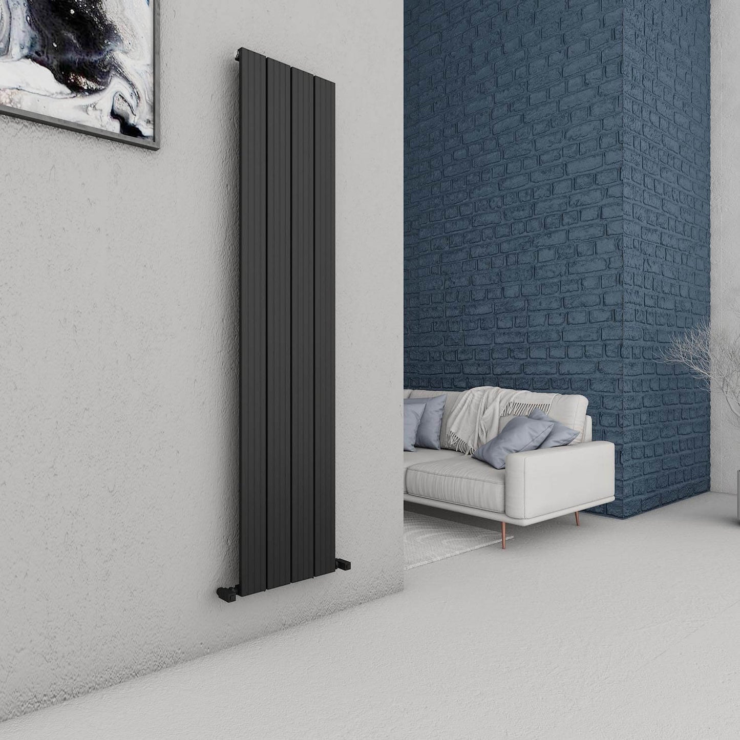 Carisa Chambord Radiateur en Aluminium Vertical Design Moderne Noir