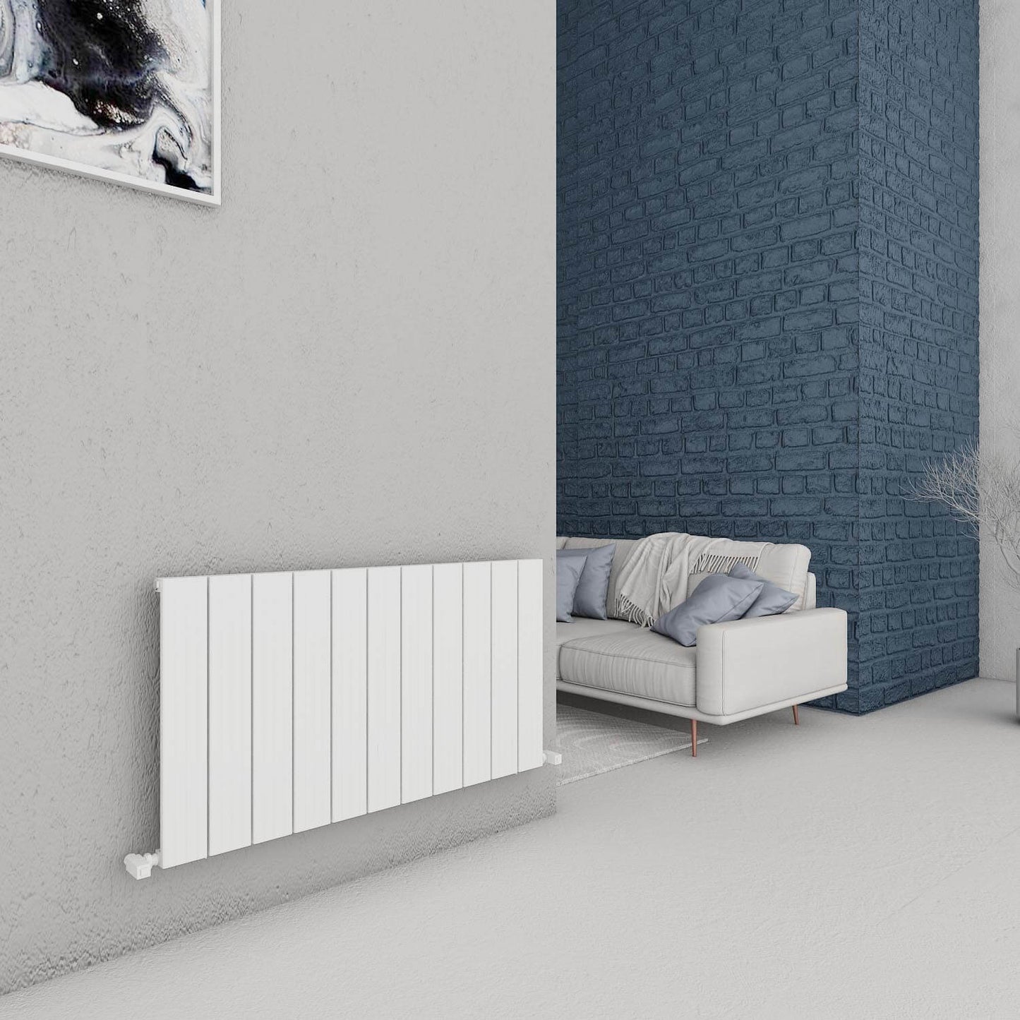 Carisa Chambord Radiateur en Aluminium Horizontal Design Moderne Blanc