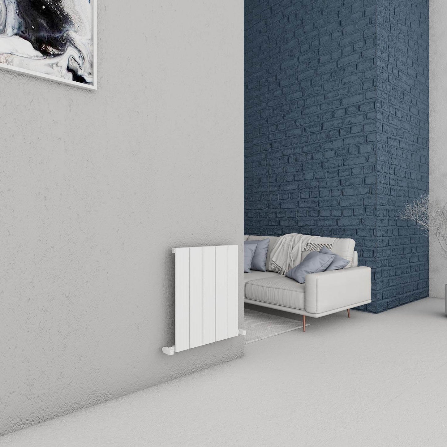 Carisa Chambord Radiateur en Aluminium Horizontal Design Moderne Blanc