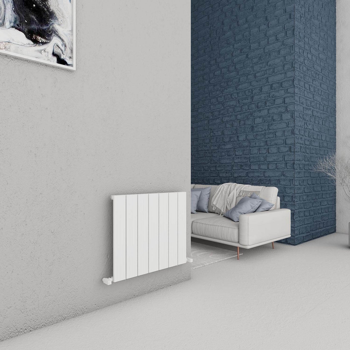 Carisa Chambord Radiateur en Aluminium Horizontal Design Moderne Blanc