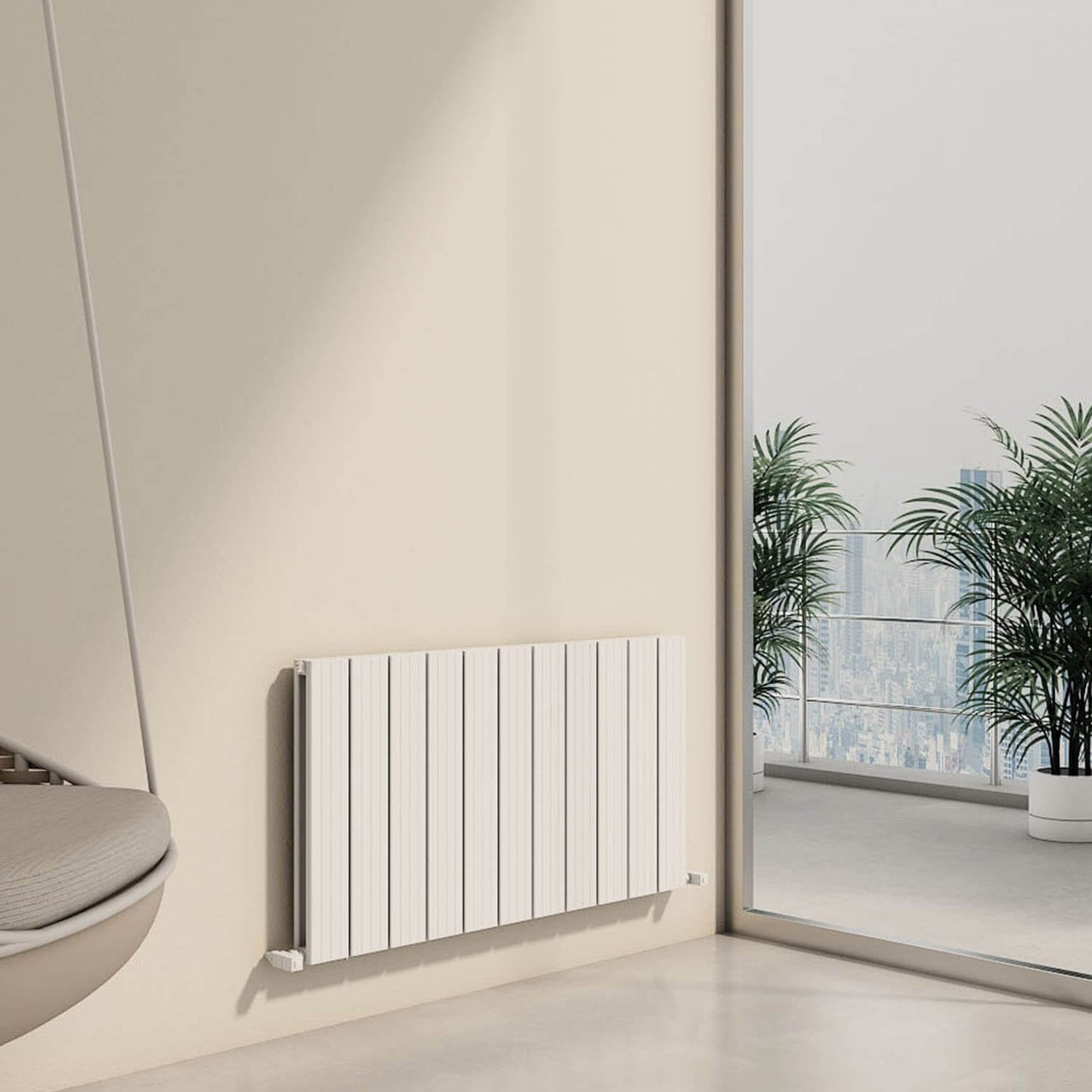 Carisa Chambord Radiateur en Aluminium Horizontal Design Moderne Blanc