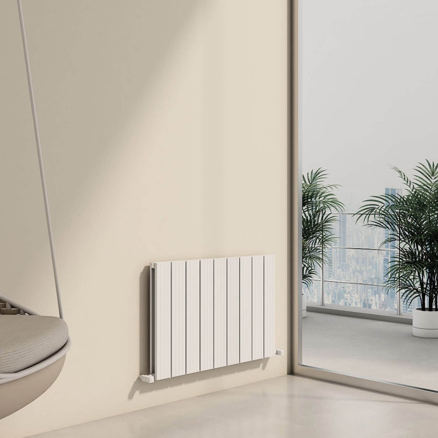 Carisa Chambord Radiateur en Aluminium Horizontal Design Moderne Blanc