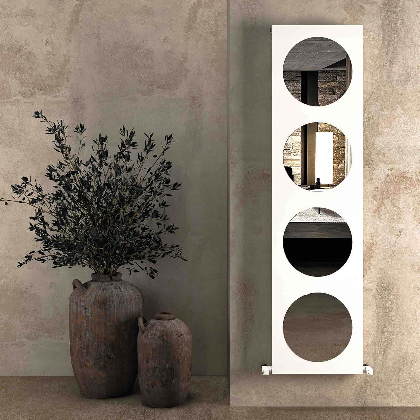 Carisa Circles Radiateur en Aluminium Vertical Design Moderne Blanc