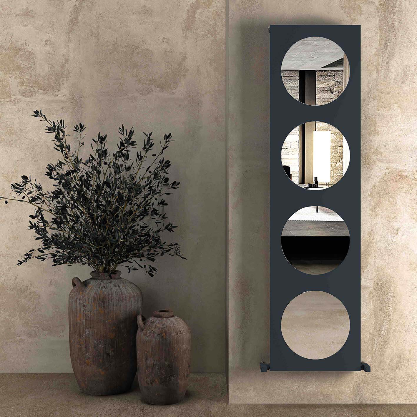 Carisa Circles Radiateur en Aluminium Vertical Design Moderne Anthracite