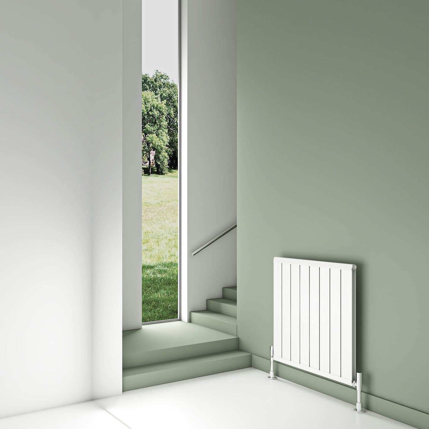 Carisa Elite Radiateur en Aluminium Horizontal Design Moderne Glossy Blanc