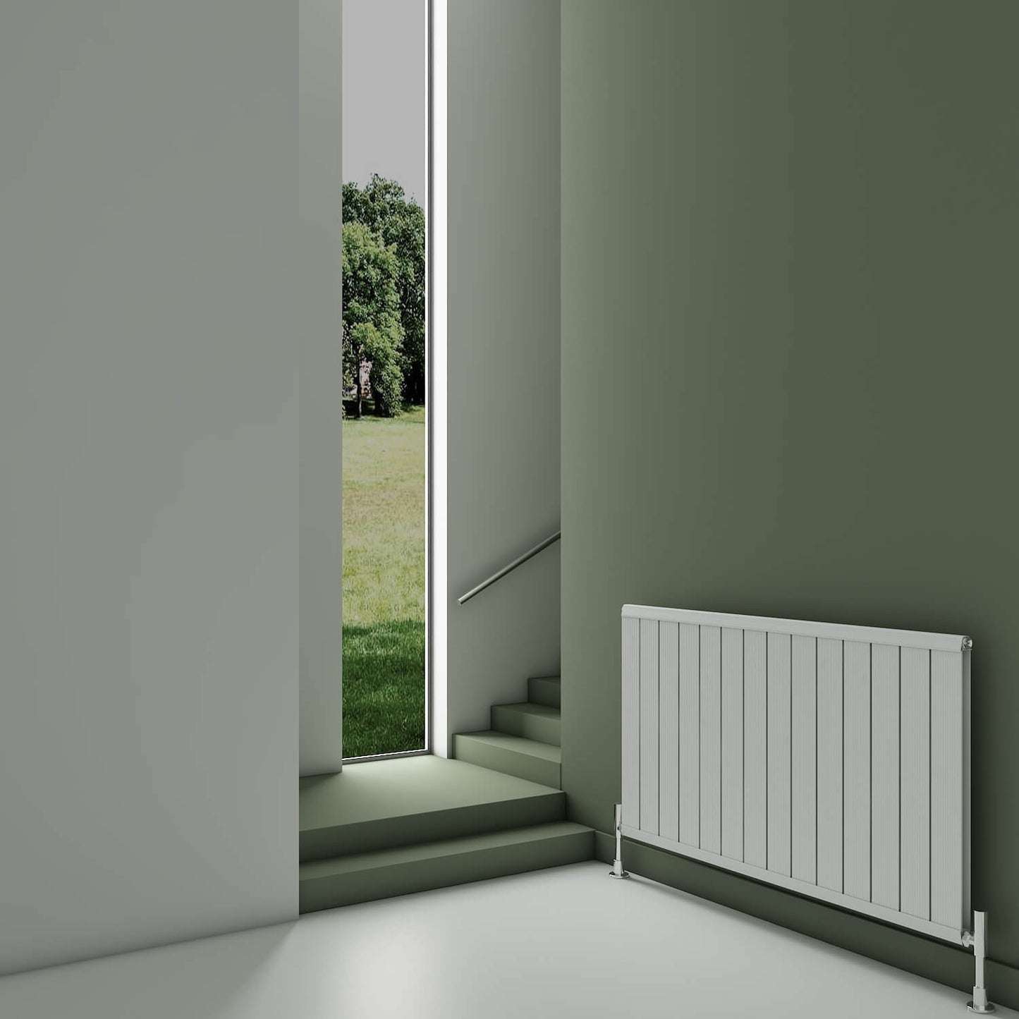 Carisa Elite Radiateur en Aluminium Horizontal Design Moderne Blanc