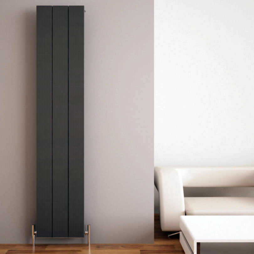 Carisa Elvino Radiateur en Aluminium Vertical Design Moderne Gris foncé