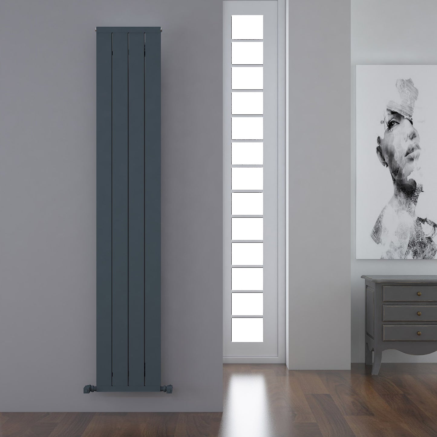 Carisa Mack Radiateur en Aluminium Vertical Design Moderne Anthracite