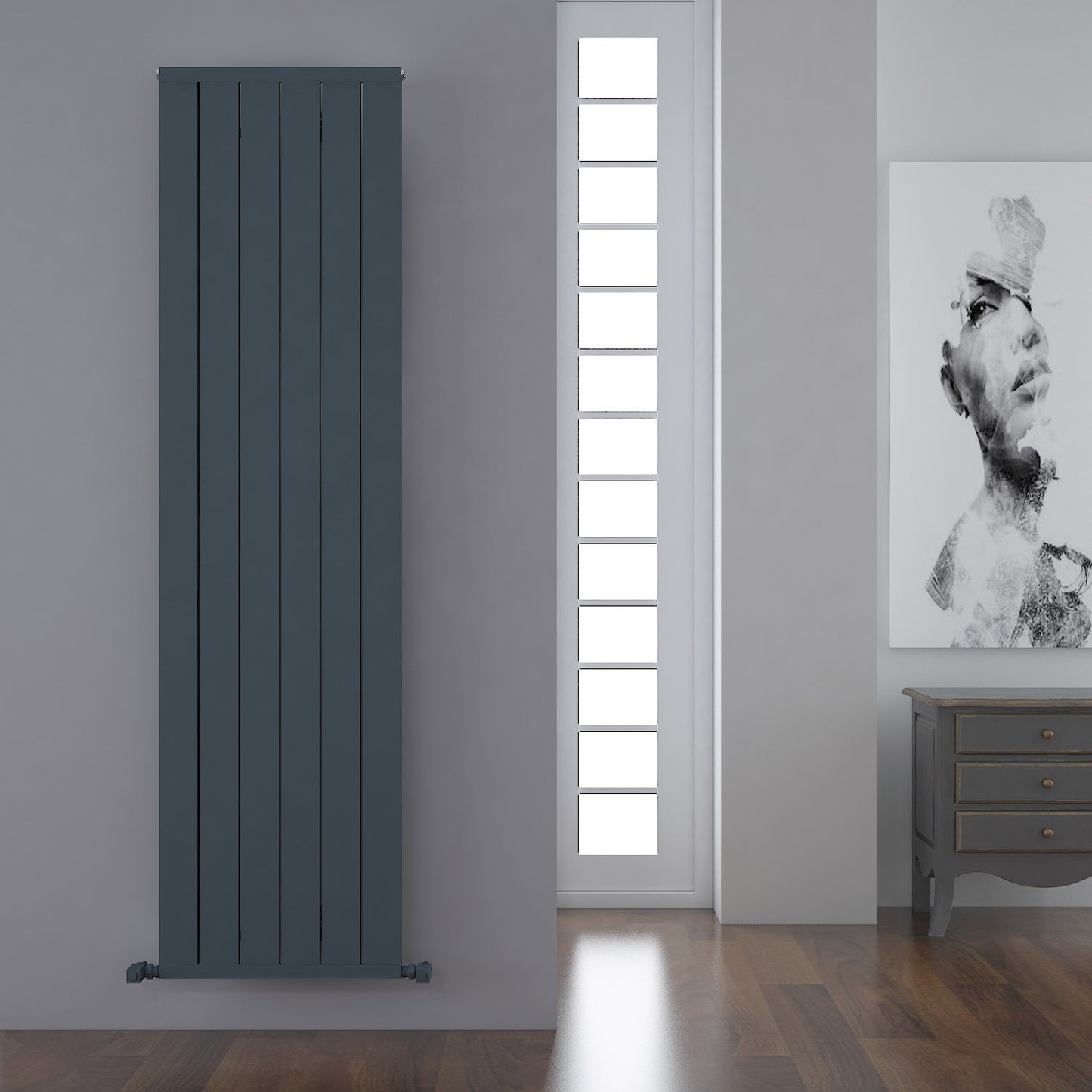 Carisa Mack Radiateur en Aluminium Vertical Design Moderne Anthracite