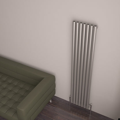 Carisa Mistral Radiateur en Acier Inoxydable Vertical Design Moderne Satiné Poli