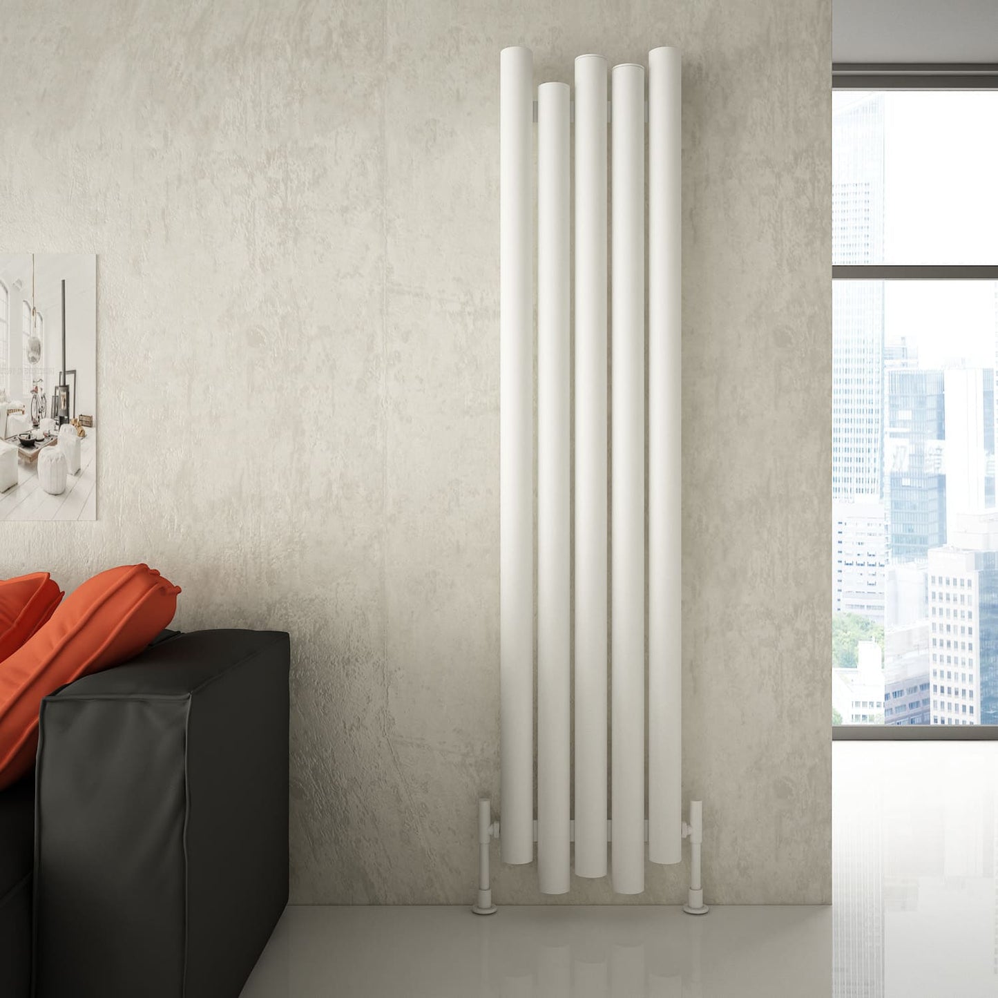 Carisa Motion Radiateur en Aluminium Vertical Design Moderne Blanc