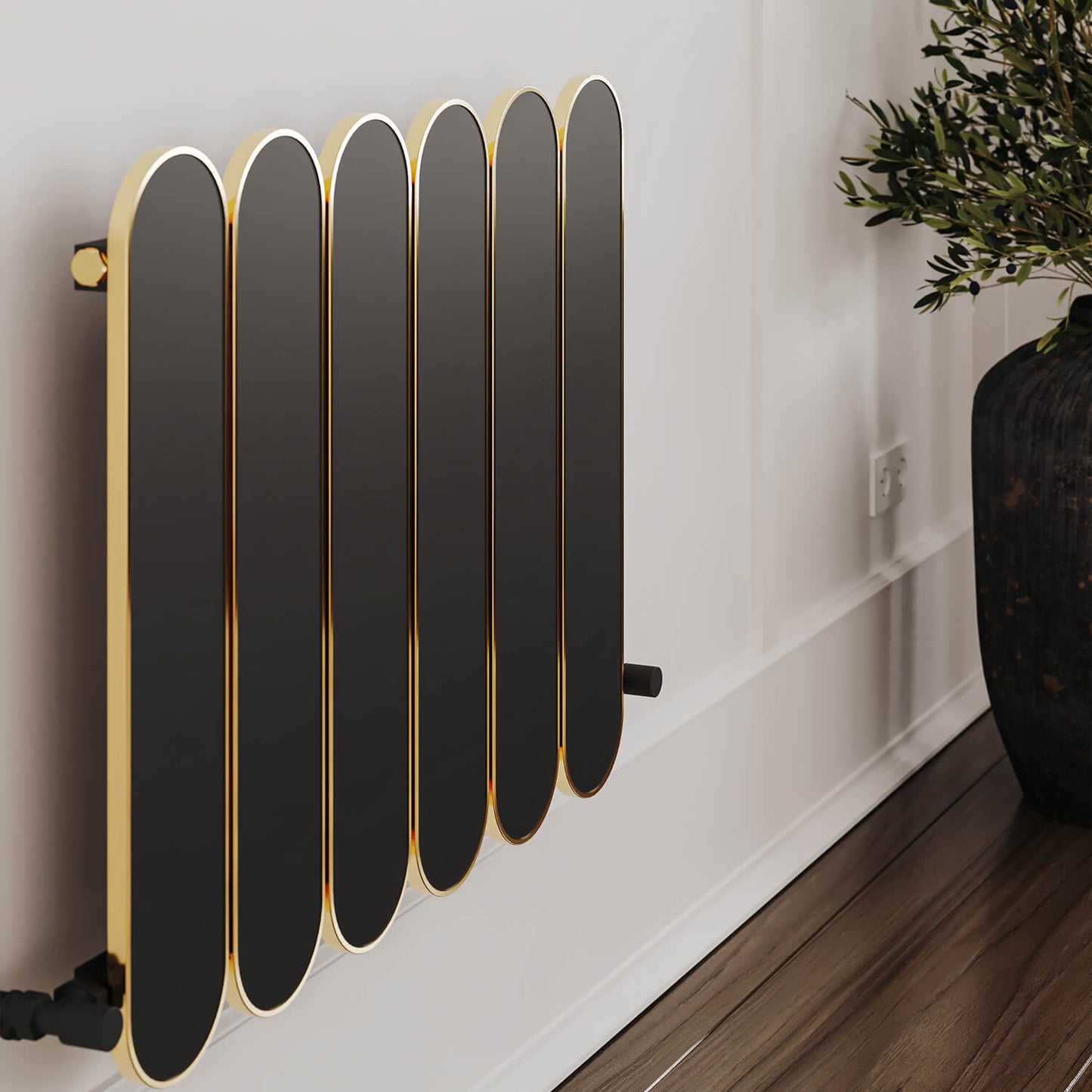 Carisa Magico Radiateur en Aluminium Horizontal Design Moderne Noir