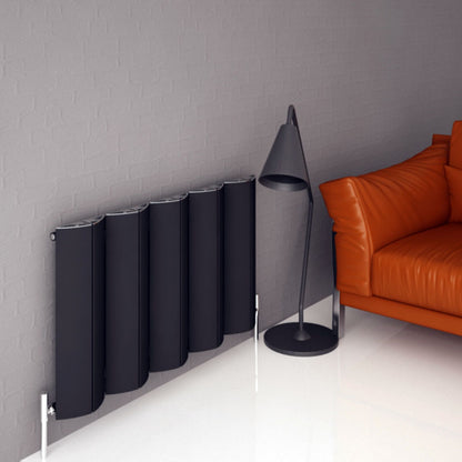 Carisa Nixie Radiateur en Aluminium Horizontal Design Moderne Noir