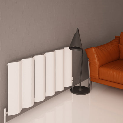 Carisa Nixie Radiateur en Aluminium Horizontal Design Moderne Blanc