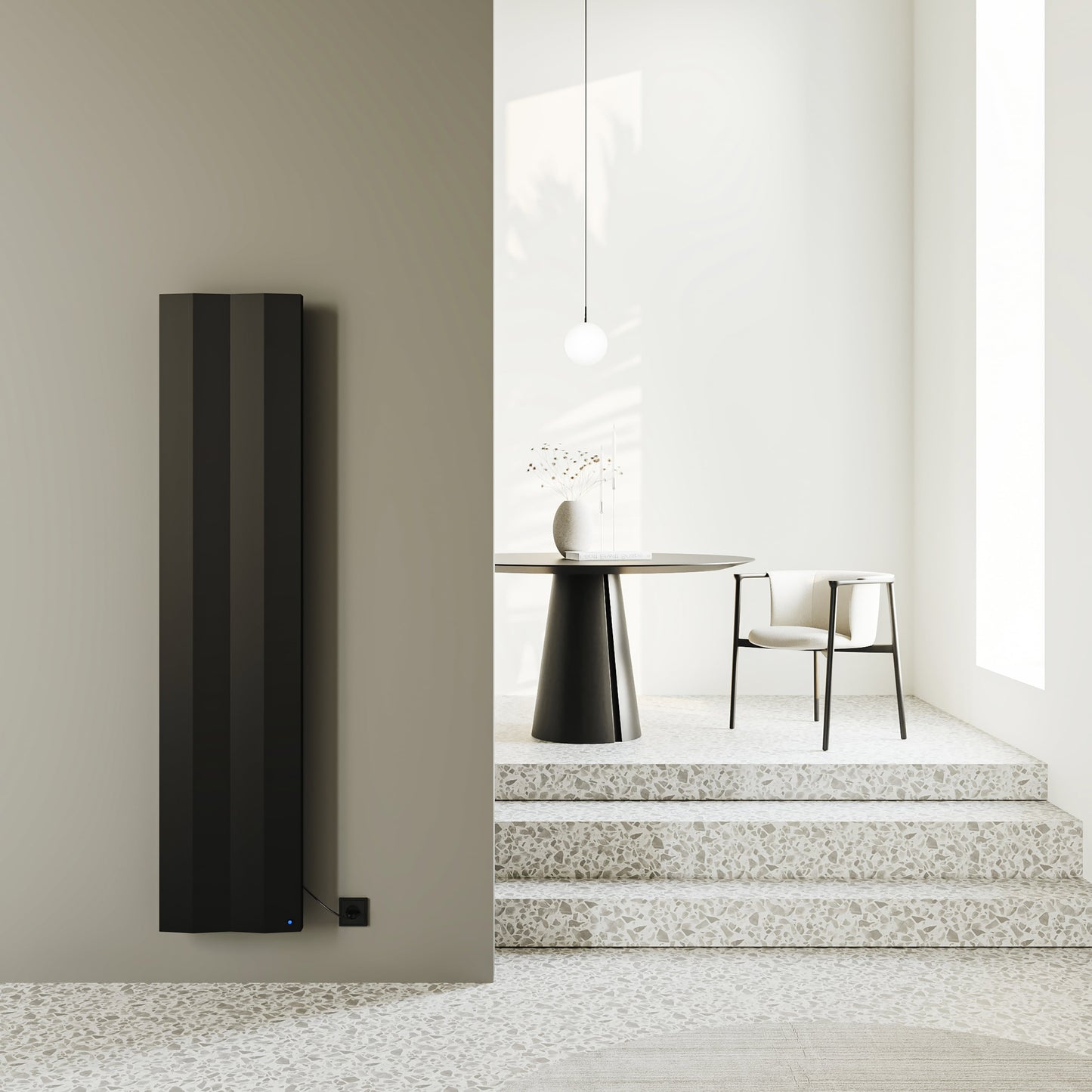 Carisa Notus V Radiateur Électrique Vertical Design Moderne Noir