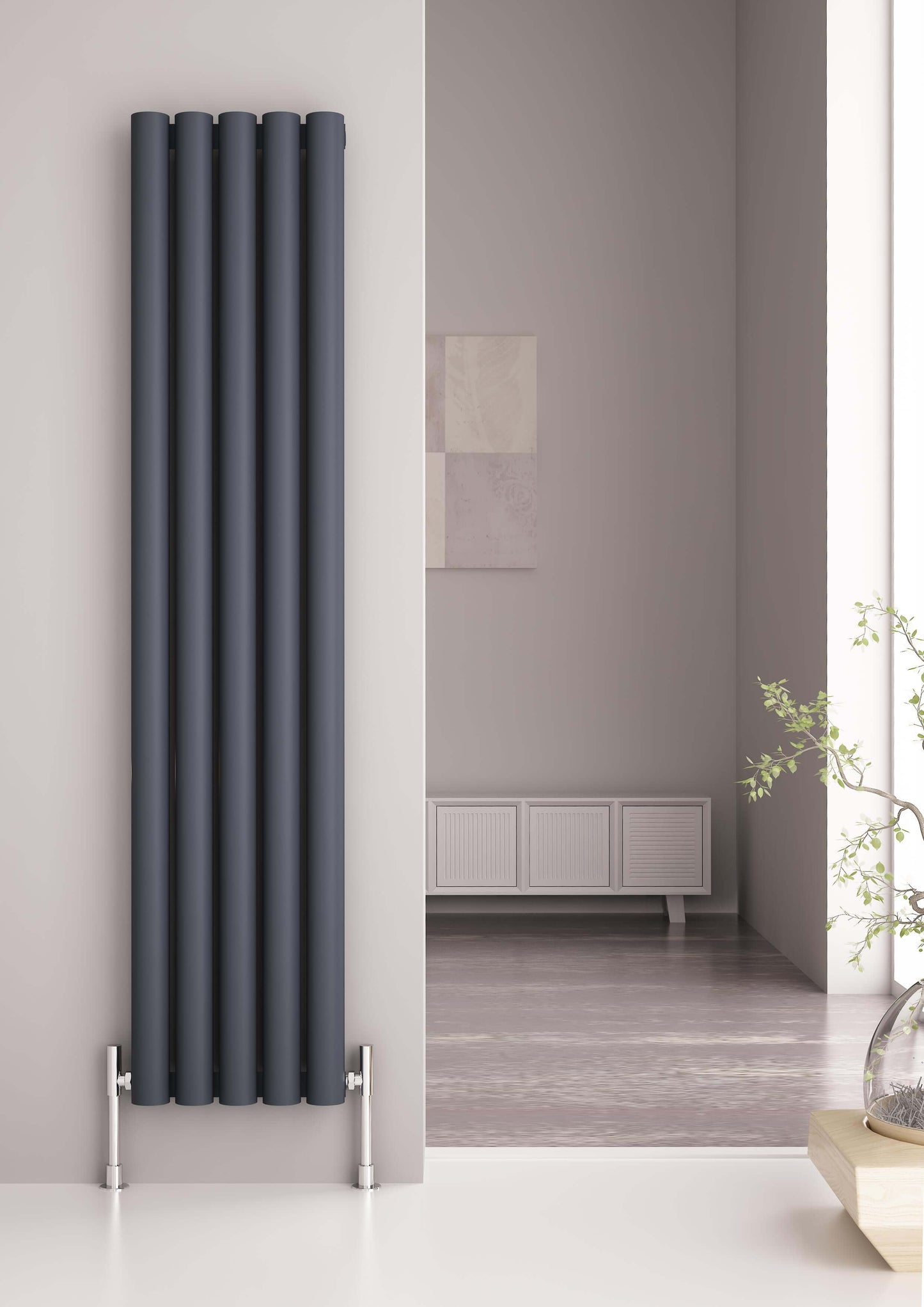 Carisa Odessa Radiateur en Aluminium Vertical Design Moderne Anthracite