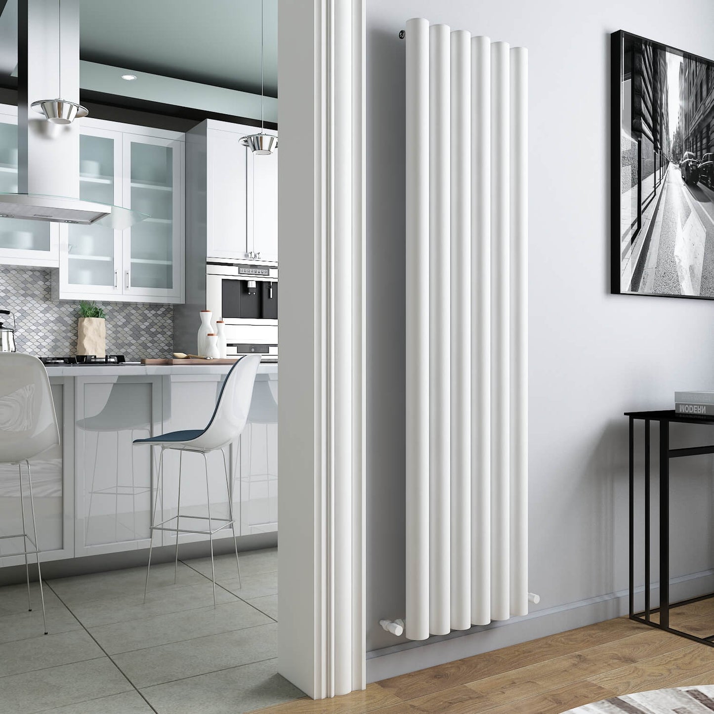 Carisa Odessa Radiateur en Aluminium Vertical Design Moderne Blanc