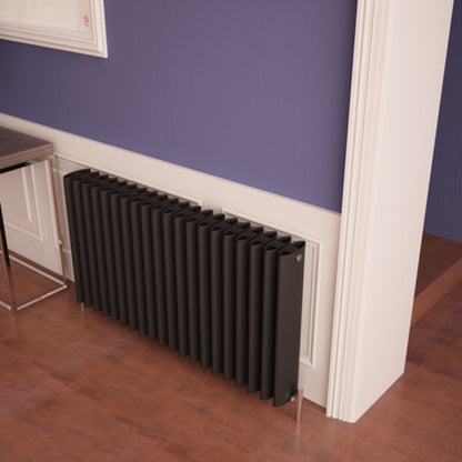 Carisa Oval Radiateur en Aluminium Horizontal Design Moderne Noir