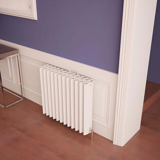 Carisa Oval Radiateur en Aluminium Horizontal Design Moderne Blanc