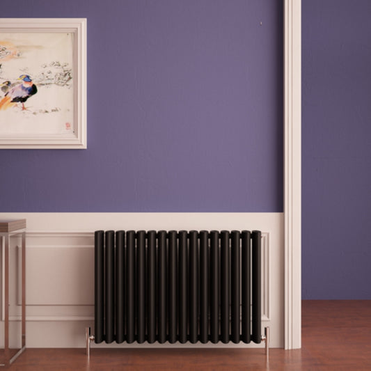 Carisa Oval Radiateur en Aluminium Horizontal Design Moderne Noir