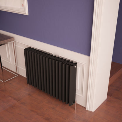 Carisa Oval Radiateur en Aluminium Horizontal Design Moderne Noir